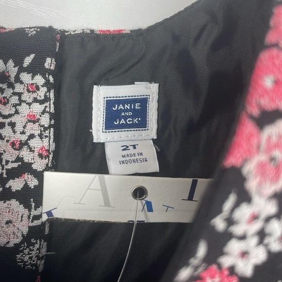 NWT Girl's Janie & Jack Floral Jacquard Crewneck Pleated Fit & Flare Dress 2T - Picture 7 of 8